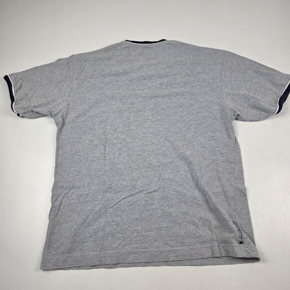 Vintage JNCO Shirt Mens Large Gray V Neck Contrast Trim Embroidered Made USA 90s - Picture 13 of 15